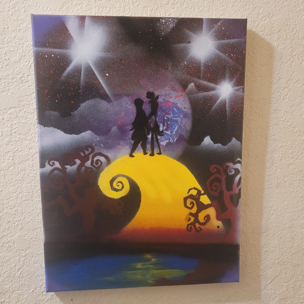 Original Painting of that one Nightmare, Before Christmas story.